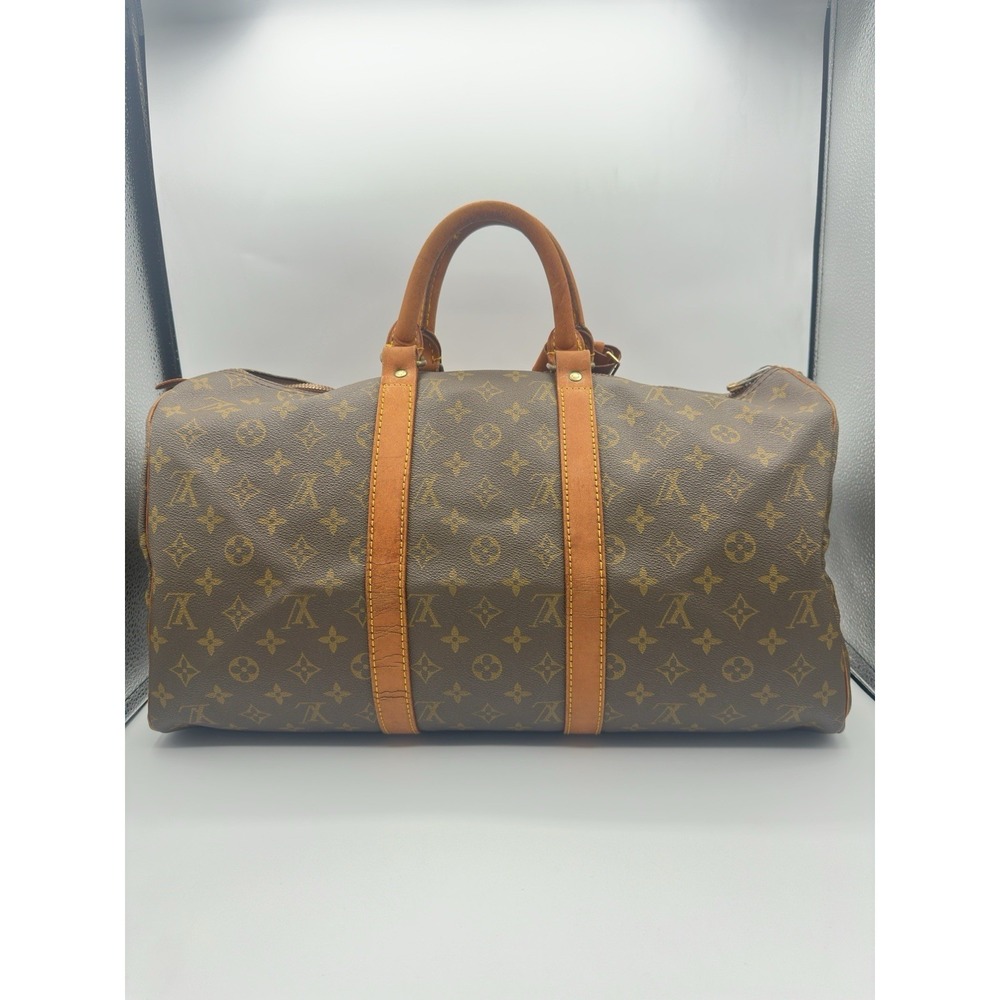 Louis Vuitton Keepall 45 Natural Vachetta leather With Brown Monogram Vintage